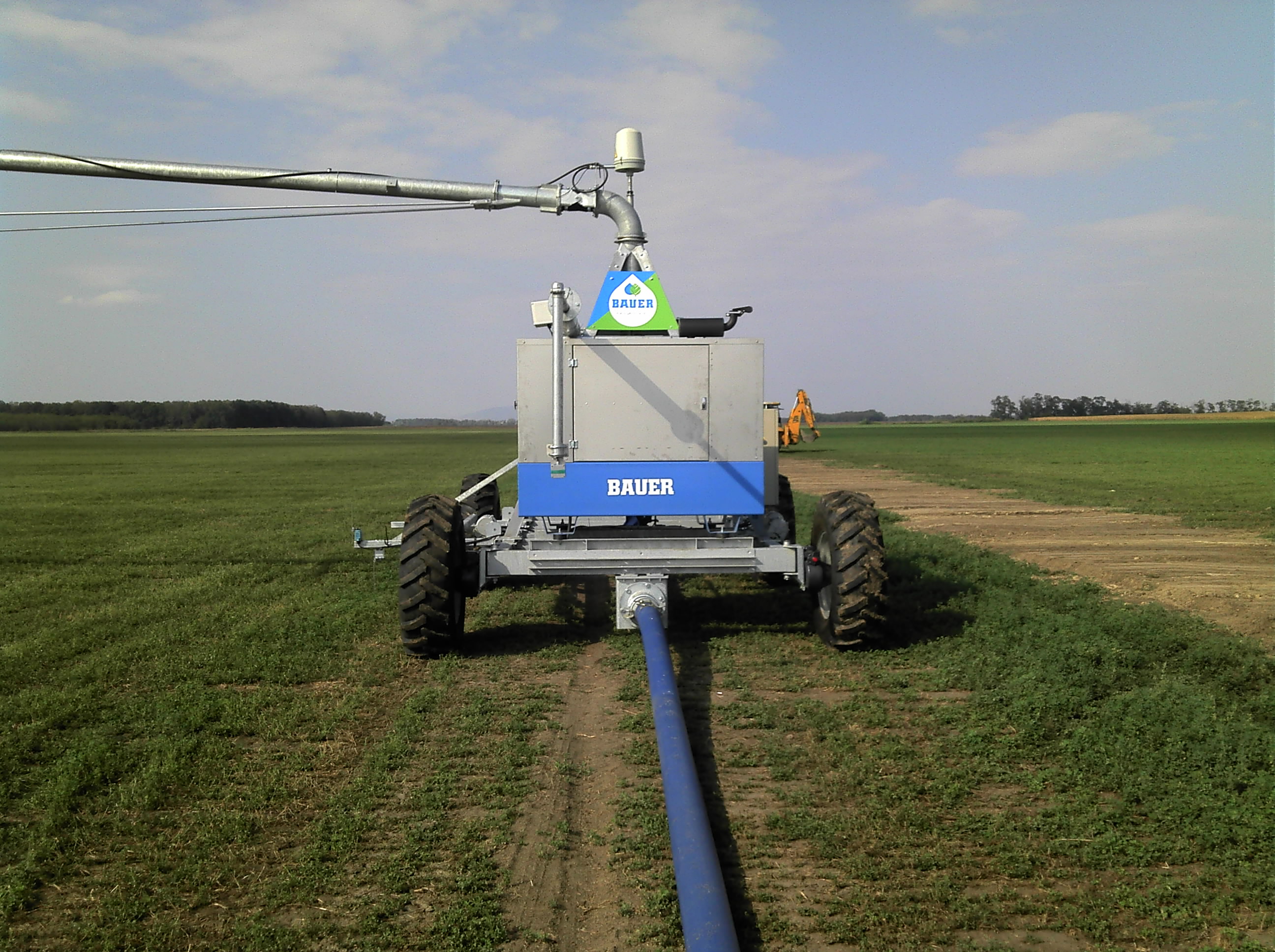 Pivote central sobre cultivo